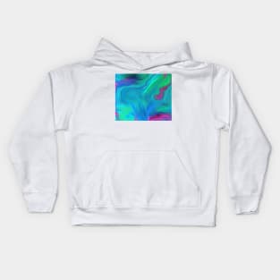 AGATE BLUE ABSTRACT OIL PAINTING Kids Hoodie